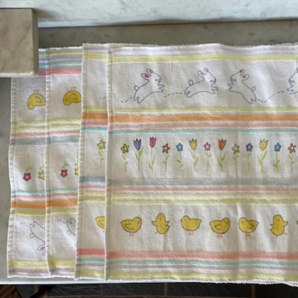 blossoms&blooms Placemats (4) Bunny, Chick, Floral Stripe Pattern from K…